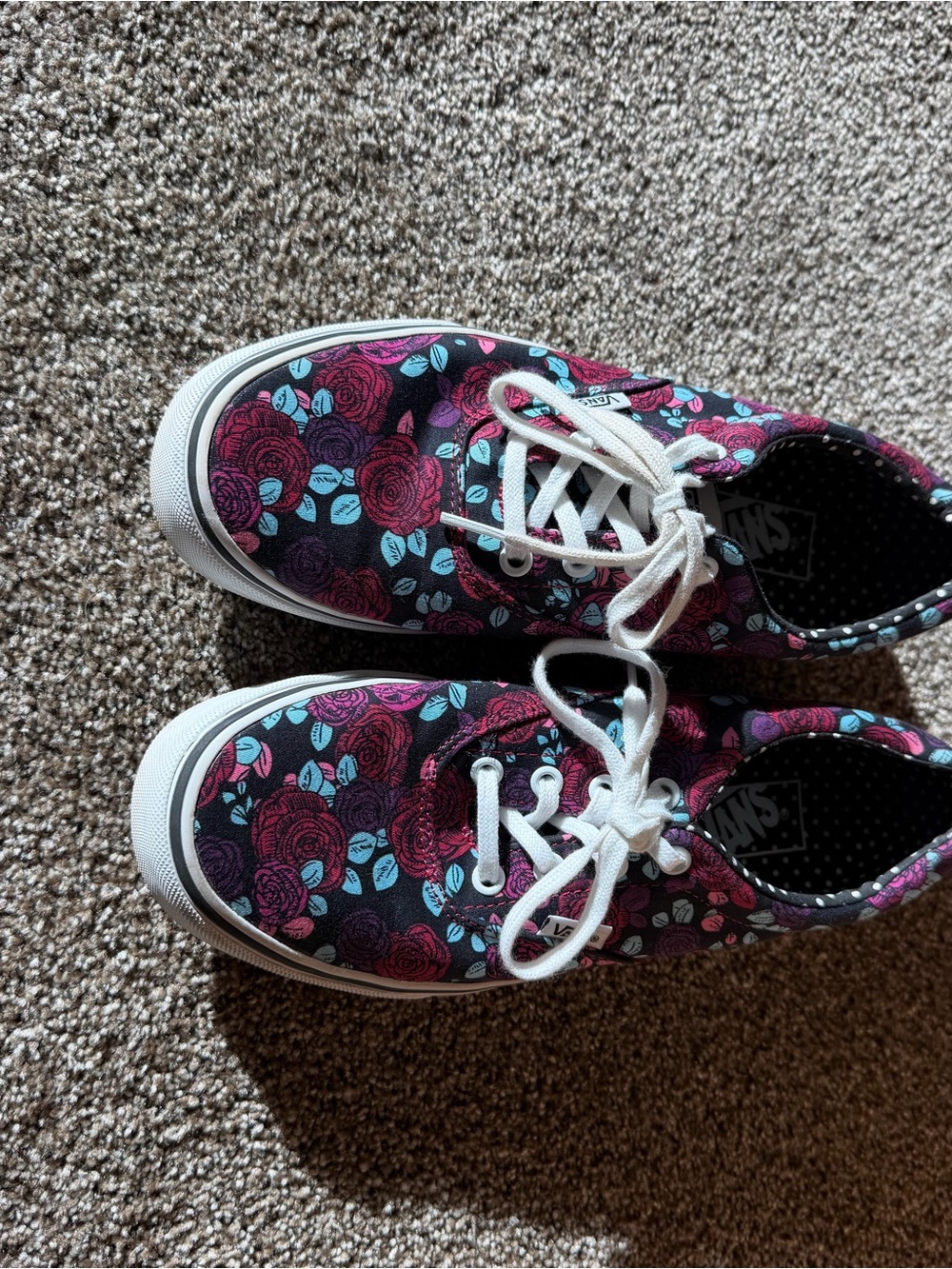 Vans Womens Floral Canvas Sneakers - Purple & Teal - Picture 3 of 9